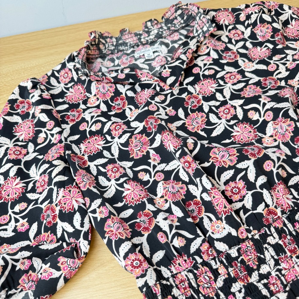 Cottagecore Smocked Waist Floral Mini Dress Women Size M‎ Whimsical Ophelia Roe